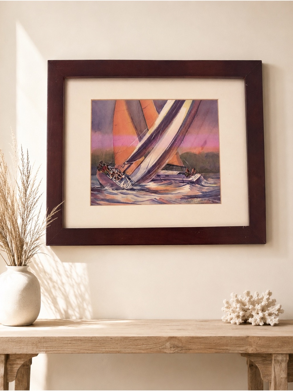 Carolyn Councell Sail Swirls 2017 Hospice Cup Framed Nautical Art Print